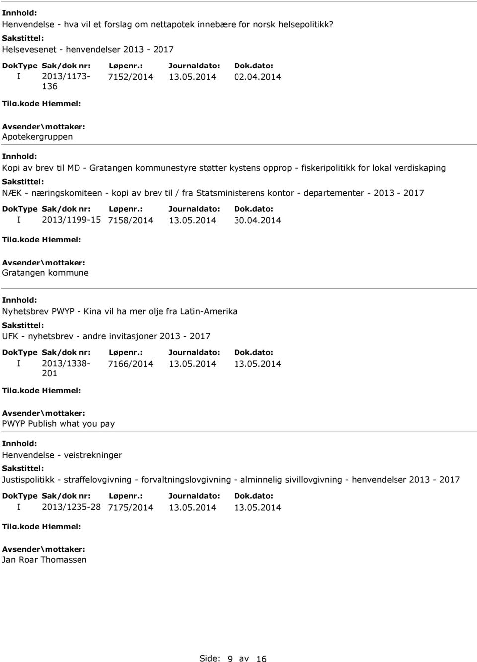 kontor - departementer - 2013-2017 2013/1199-15 7158/2014 30.04.