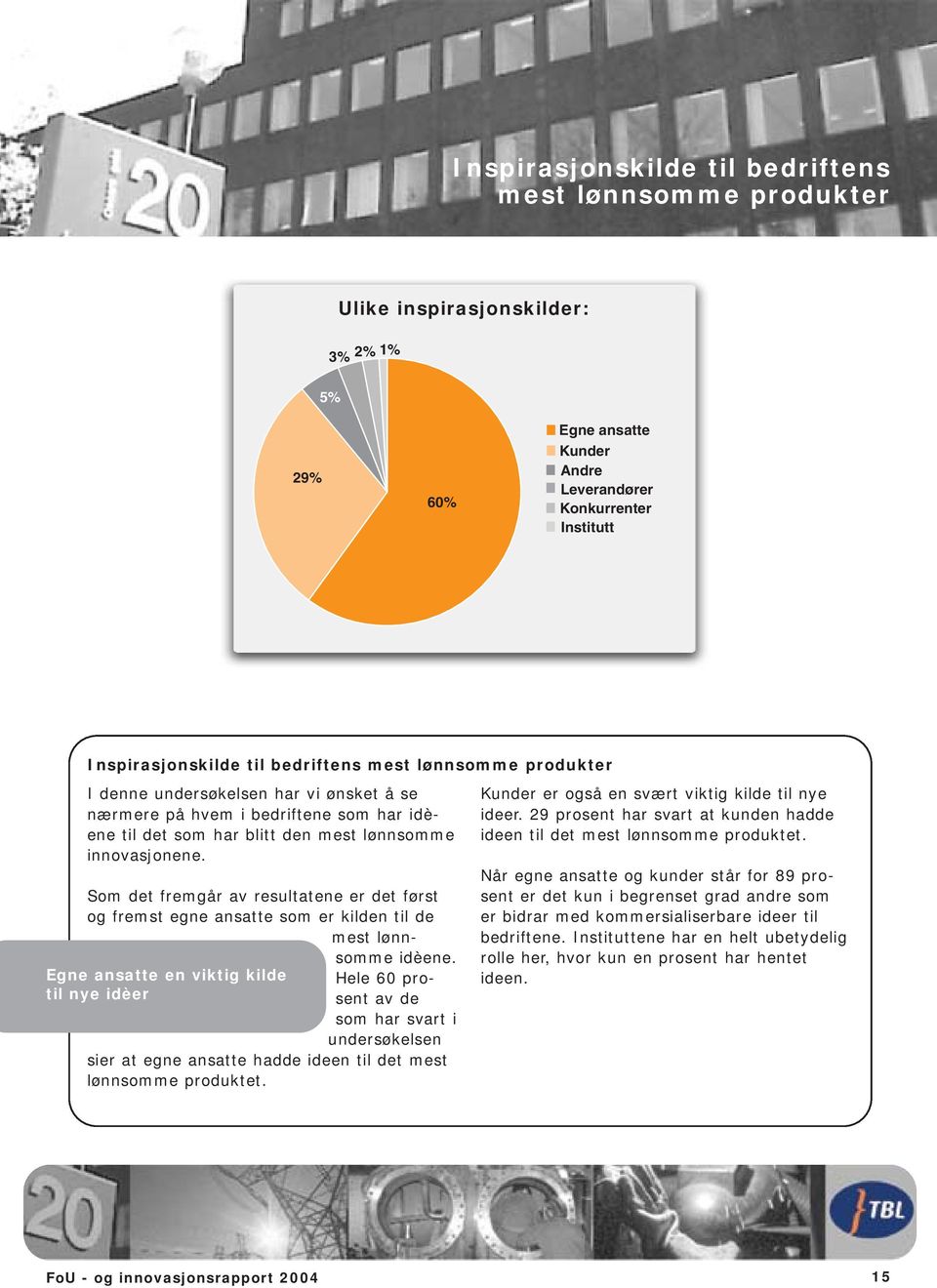 Som det fremgår av resultatene er det først og fremst egne ansatte som er kilden til de mest lønnsomme idèene.