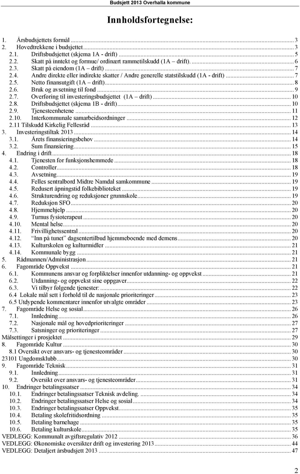 .. 9 2.7. Overføring til investeringsbudsjettet (1A drift)... 10 2.8. Driftsbudsjettet (skjema 1B - drift)... 10 2.9. Tjenesteenhetene... 11 2.10. Interkommunale samarbeidsordninger... 12 2.