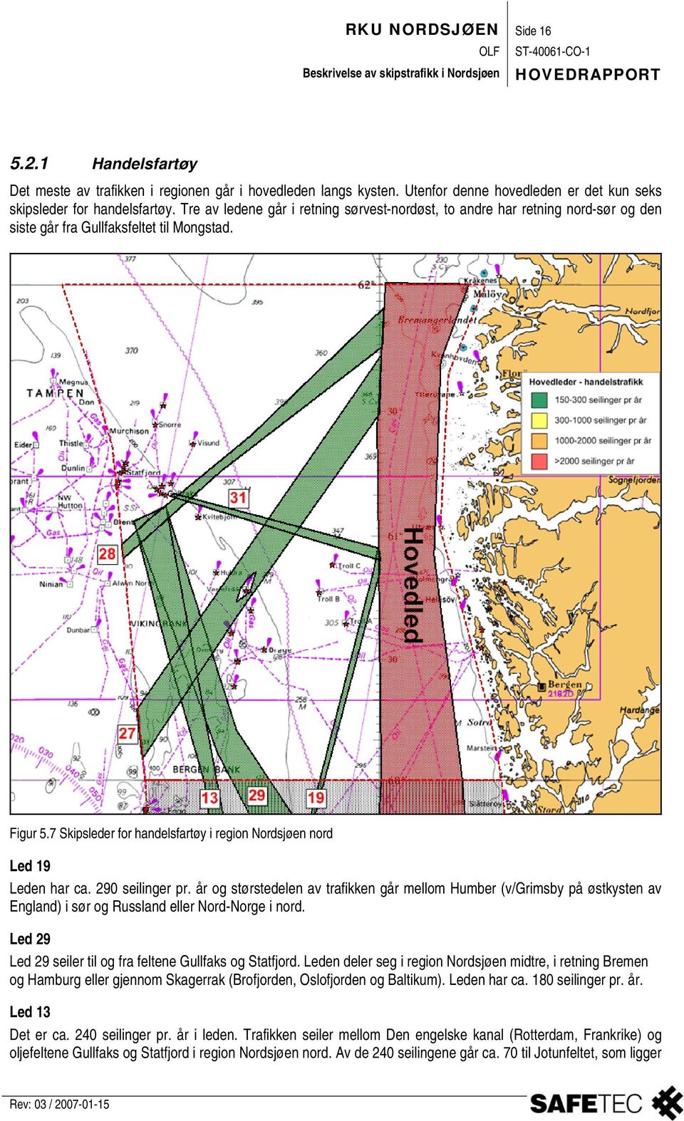 7 Skipsleder for handelsfartøy i region Nordsjøen nord Led 19 Leden har ca. 290 seilinger pr.