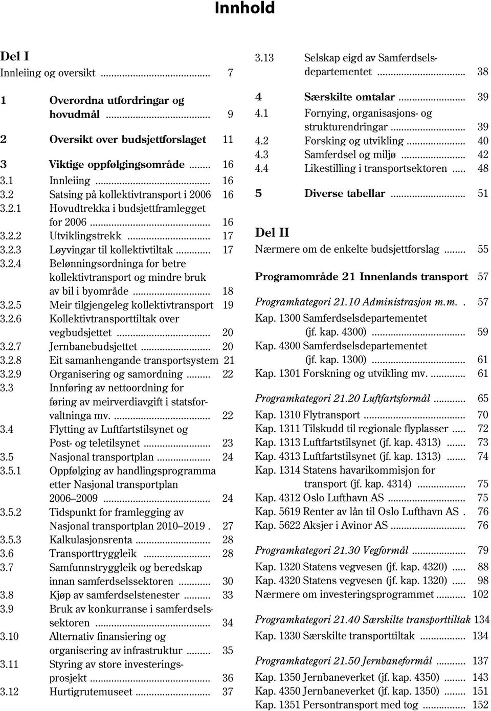 .. 18 3.2.5 Meir tilgjengeleg kollektivtransport 19 3.2.6 Kollektivtransporttiltak over vegbudsjettet... 20 3.2.7 Jernbanebudsjettet... 20 3.2.8 Eit samanhengande transportsystem 21 3.2.9 Organisering og samordning.