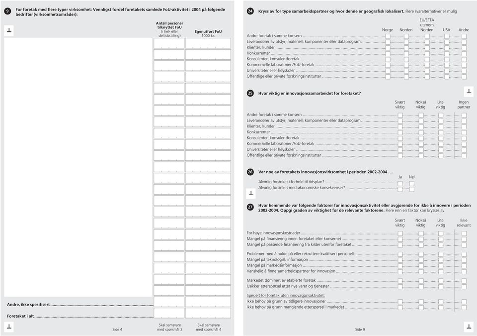 Flere svaralternativer er mulig EU/EFTA utenom Norge Norden Norden USA Andre Andre foretak i samme konsern... Leverandører av utstyr materiell komponenter eller dataprogram... Klienter kunder.