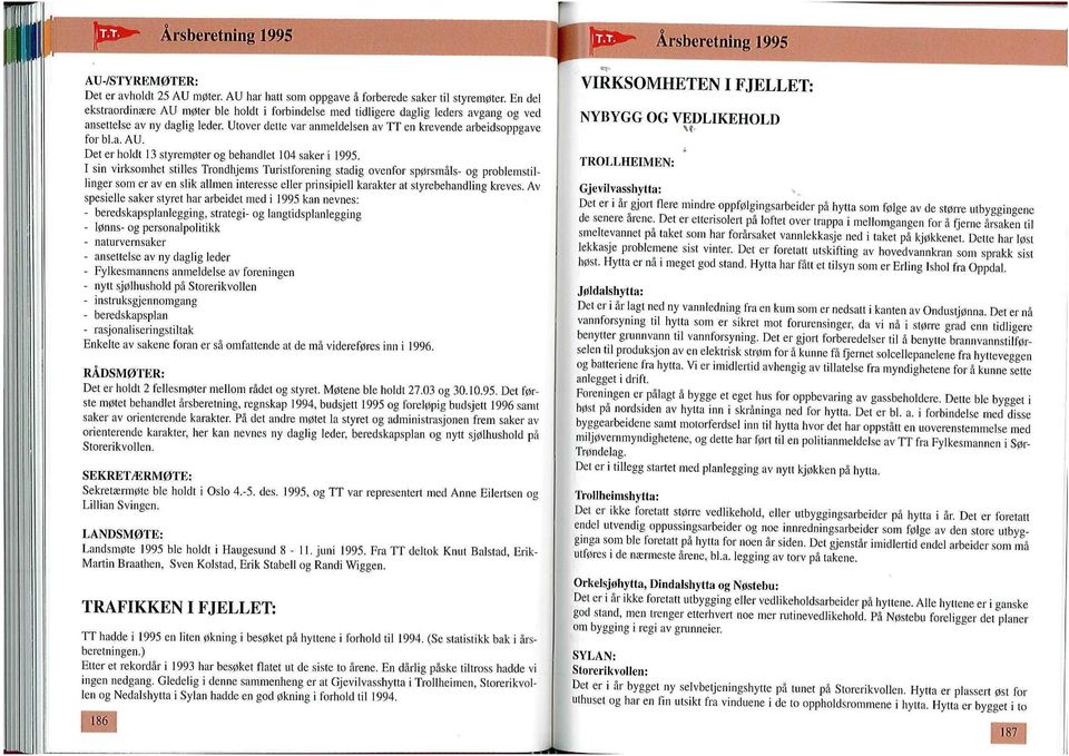 a, AU. Del er holdl 13 styremøter og behandlet 14 saker i 1995.