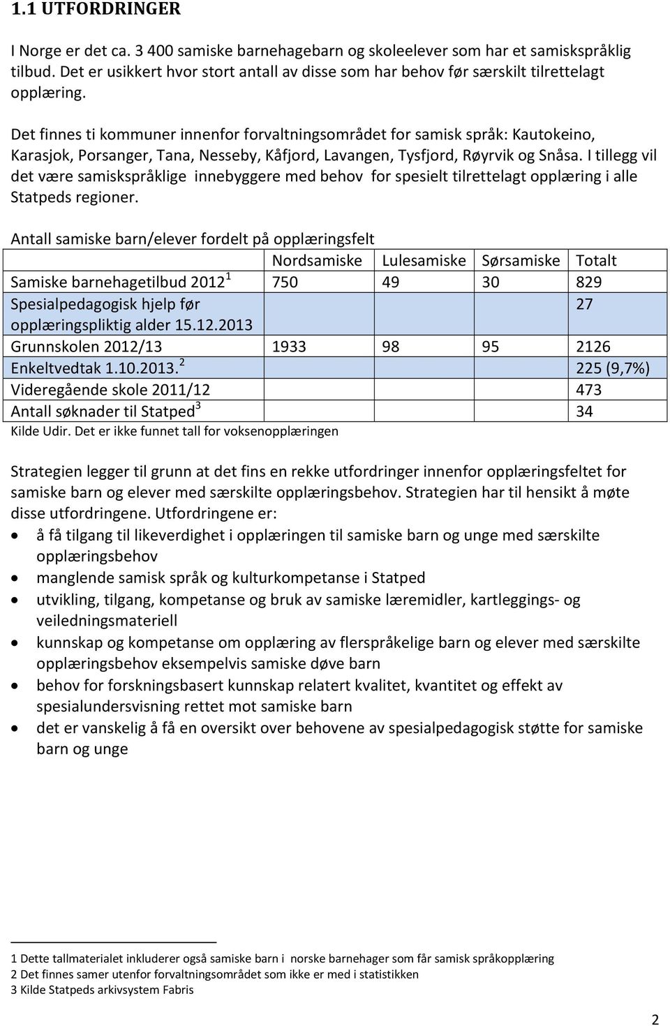 Det finnes ti kommuner innenfor forvaltningsområdet for samisk språk: Kautokeino, Karasjok, Porsanger, Tana, Nesseby, Kåfjord, Lavangen, Tysfjord, Røyrvik og Snåsa.