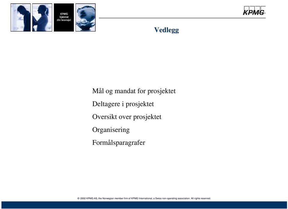 prosjektet Oversikt over