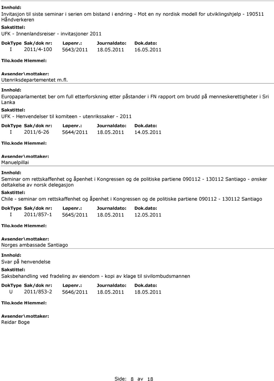 Europaparlamentet ber om full etterforskning etter påstander i FN rapport om brudd på menneskerettigheter i Sri Lanka FK - Henvendelser til komiteen - utenrikssaker - 2011 2011/6-26 5644/2011 14.05.