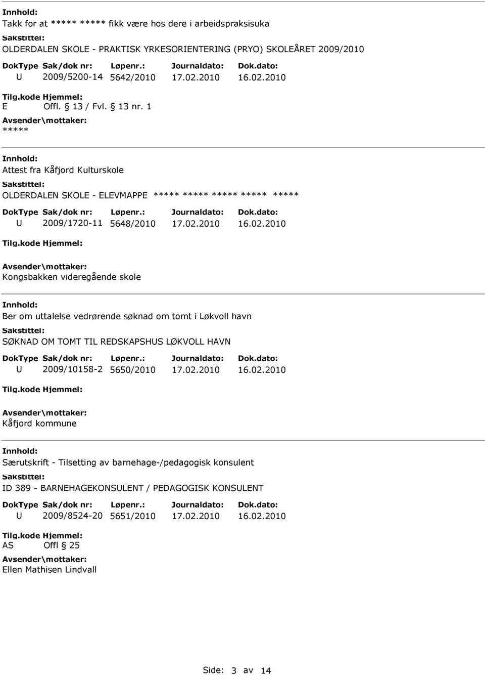 søknad om tomt i Løkvoll havn SØKNAD OM TOMT TL RDSKAPSHS LØKVOLL HAVN 2009/10158-2 5650/2010 Kåfjord kommune Særutskrift - Tilsetting av