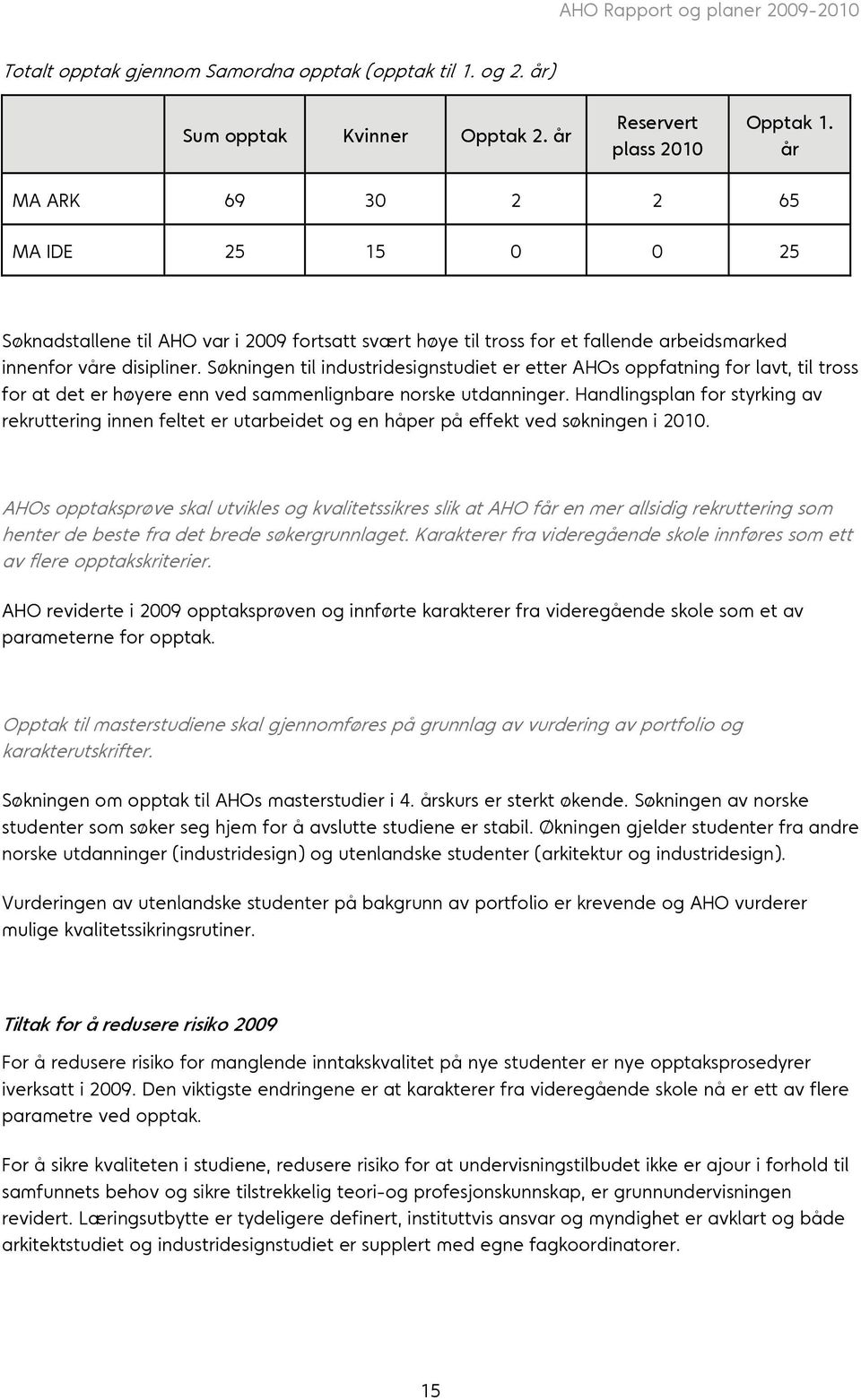 Søkningen til industridesignstudiet er etter AHOs oppfatning for lavt, til tross for at det er høyere enn ved sammenlignbare norske utdanninger.