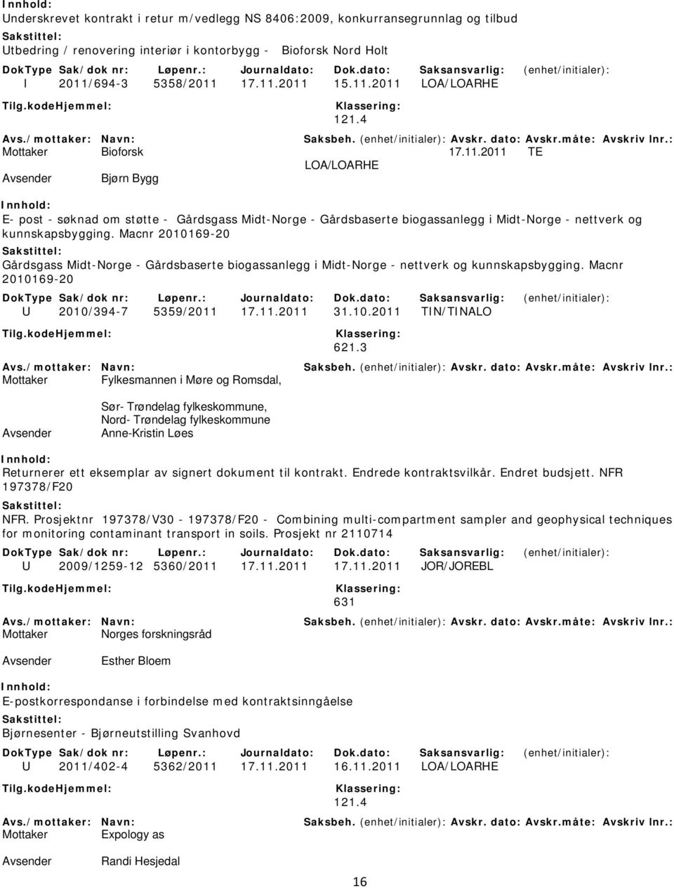 Macnr 2010169-20 Gårdsgass Midt-Norge - Gårdsbaserte biogassanlegg i Midt-Norge - nettverk og kunnskapsbygging. Macnr 2010169-20 U 2010/394-7 5359/2011 17.11.2011 31.10.2011 TIN/TINALO 621.