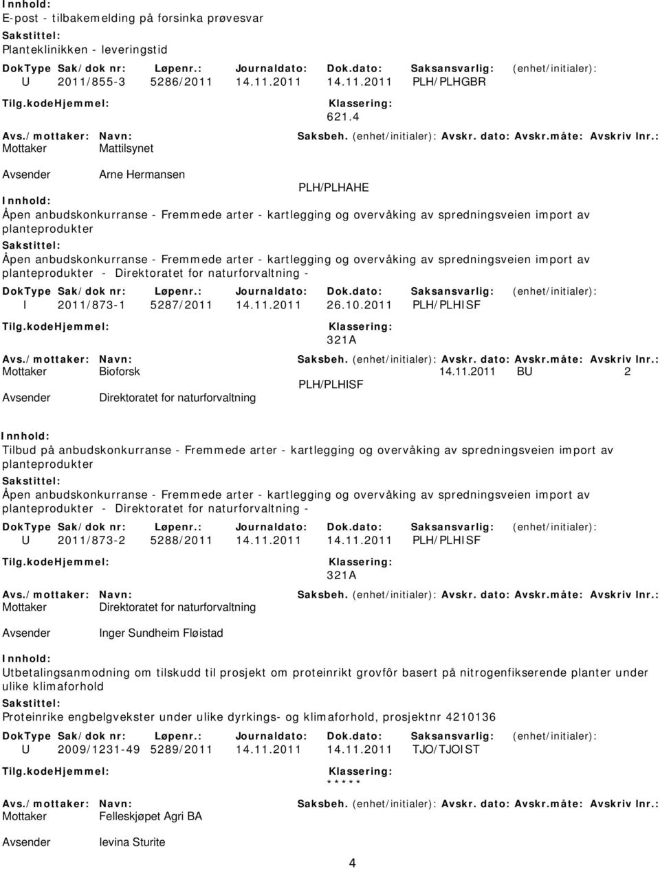 arter - kartlegging og overvåking av spredningsveien import av planteprodukter - Direktoratet for naturforvaltning - I 2011/