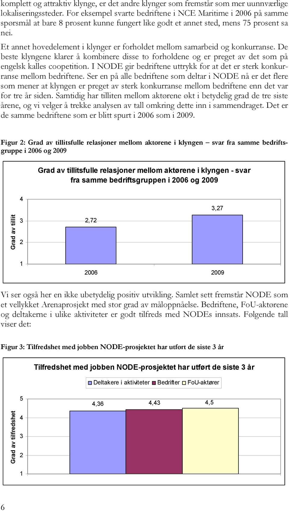 Et annet hovedelement i klynger er forholdet mellom samarbeid og konkurranse. De beste klyngene klarer å kombinere disse to forholdene og er preget av det som på engelsk kalles coopetition.