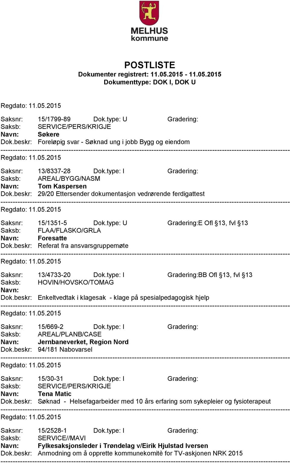 beskr: Referat fra ansvarsgruppemøte Saksnr: 13/4733-20 Dok.type: I Gradering:BB Ofl 13, fvl 13 Saksb: HOVIN/HOVSKO/TOMAG Navn: Dok.