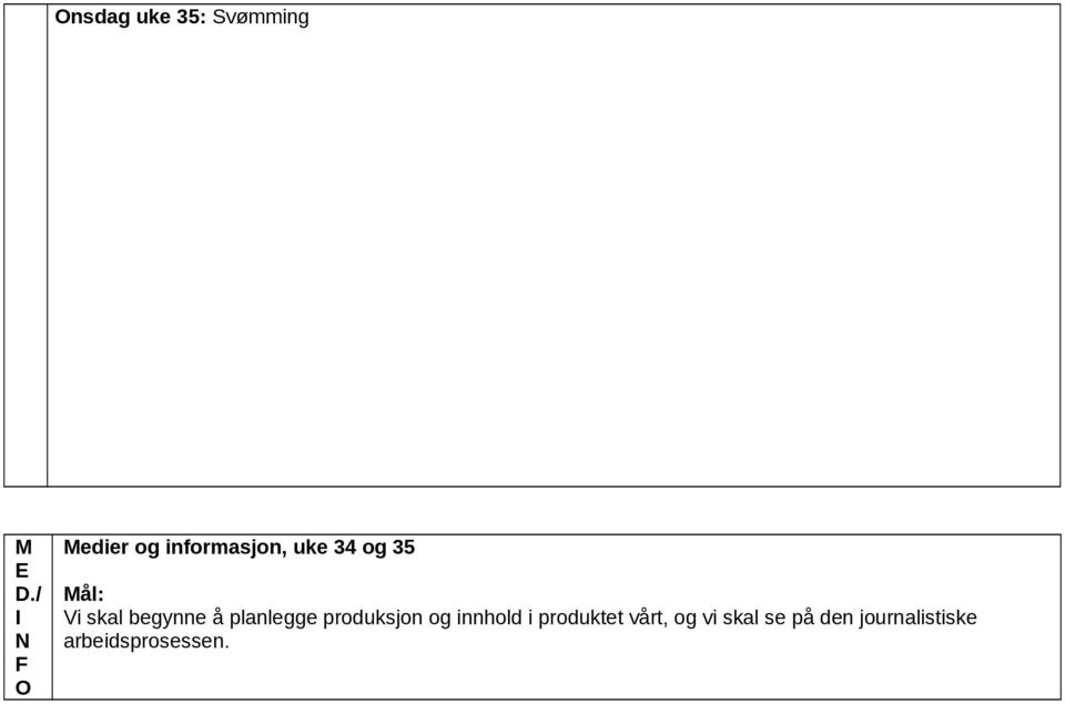 begynne å planlegge produksjon og innhold i