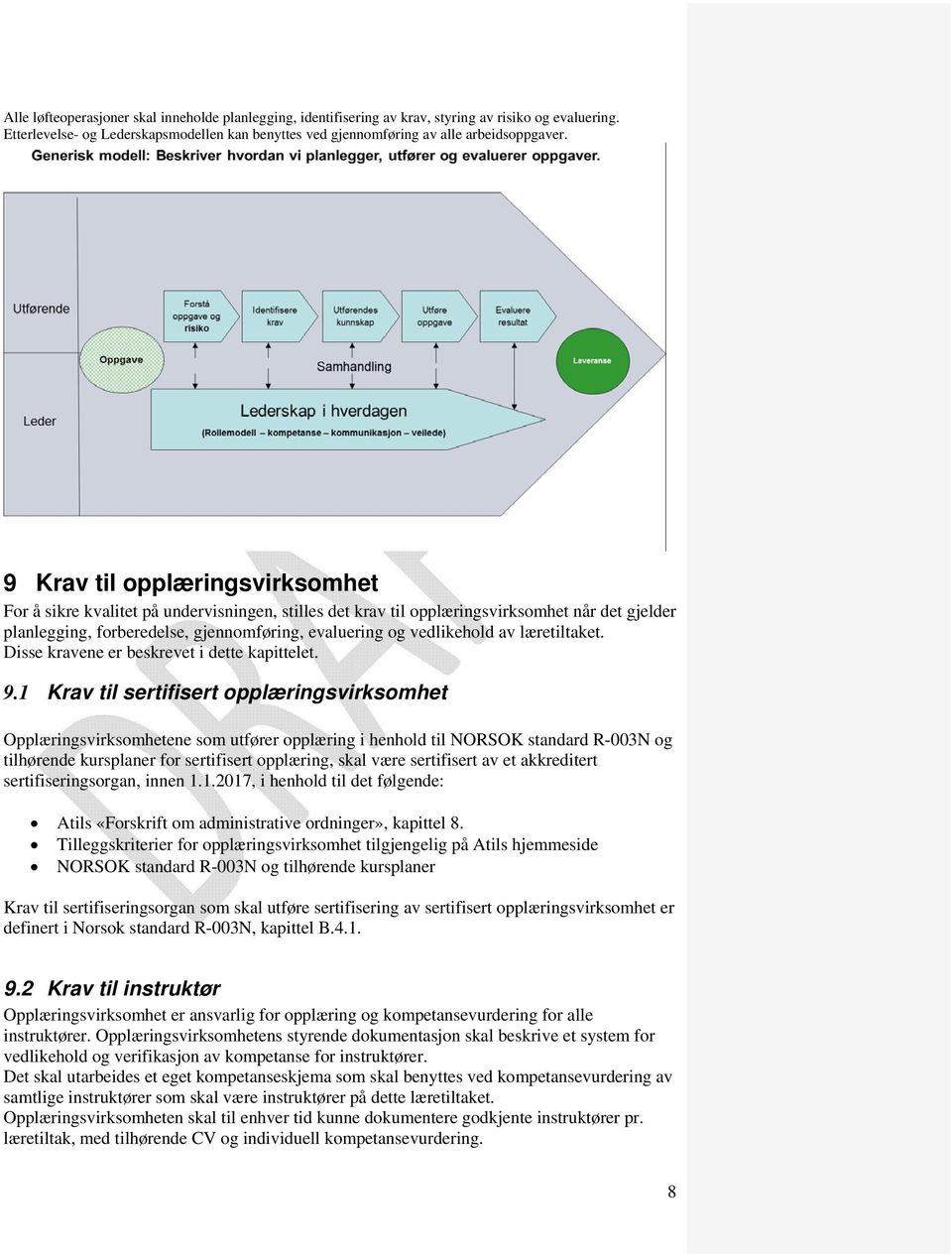 av læretiltaket. Disse kravene er beskrevet i dette kapittelet. 9.