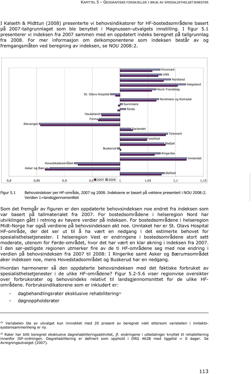 For mer informasjon om delkomponentene som indeksen består av og fremgangsmåten ved beregning av indeksen, se NOU 2008:2. Stavanger Asker og Bærum Hovedstadsområdet St.