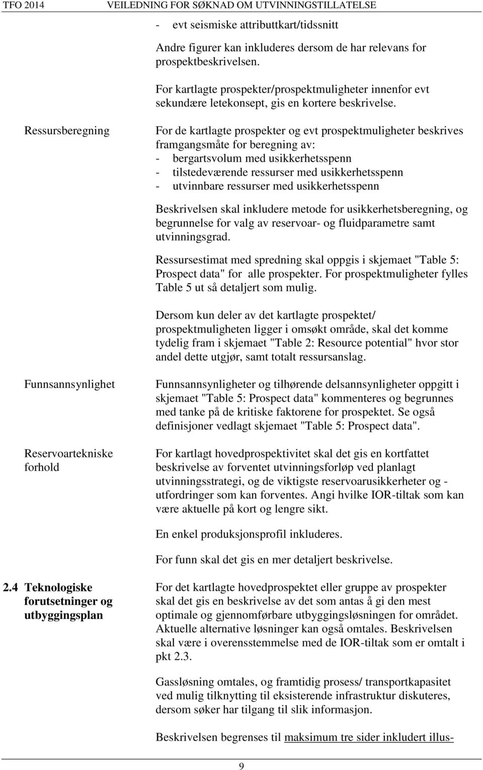 Ressursberegning For de kartlagte prospekter og evt prospektmuligheter beskrives framgangsmåte for beregning av: - bergartsvolum med usikkerhetsspenn - tilstedeværende ressurser med usikkerhetsspenn