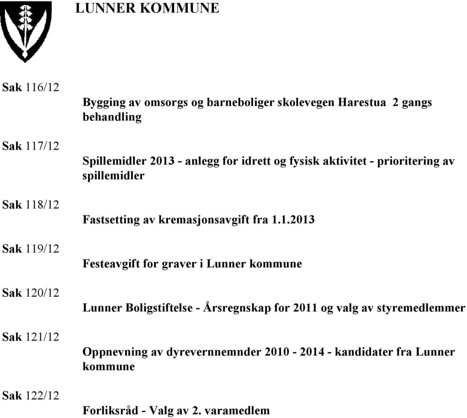 Fastsetting av kremasjonsavgift fra 1.