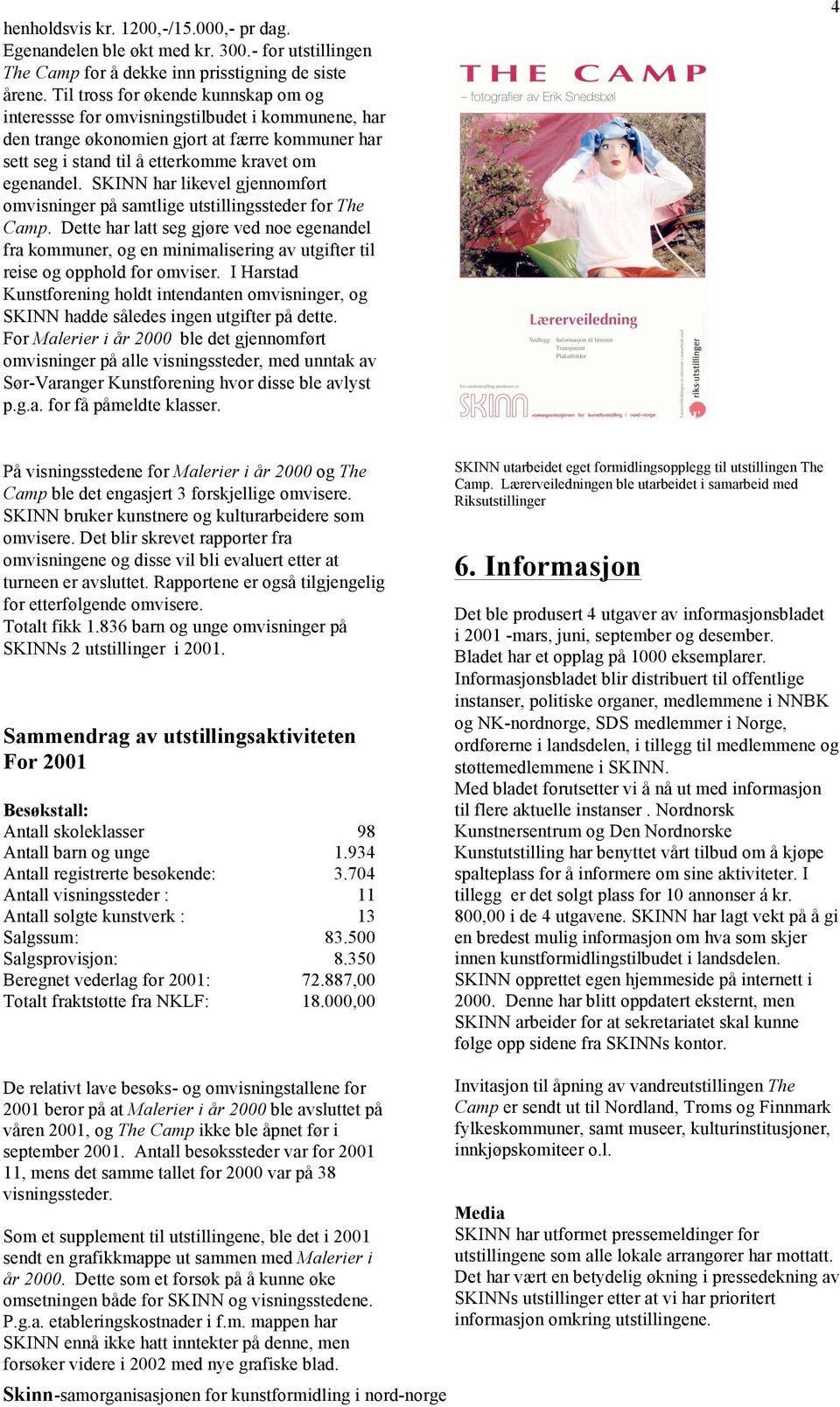 SKINN har likevel gjennomført omvisninger på samtlige utstillingssteder for The Camp.