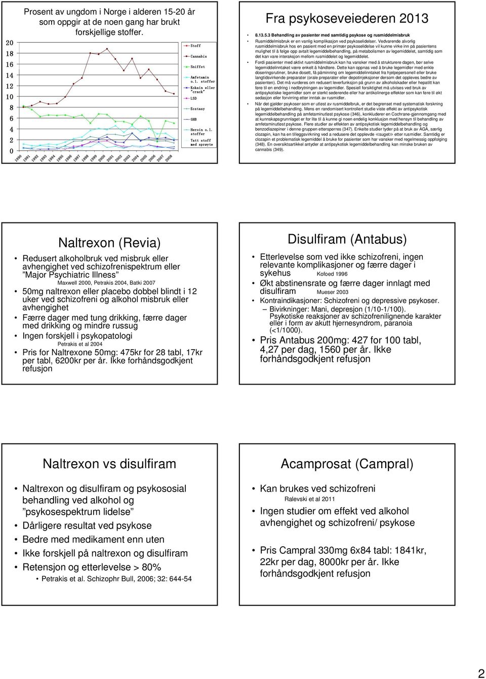 13.5.3 Behandling av pasienter med samtidig psykose og rusmiddelmisbruk Rusmiddelmisbruk er en vanlig komplikasjon ved psykoselidelser.