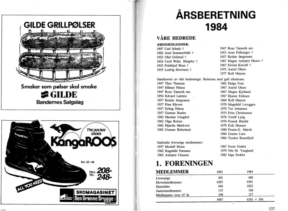 1935 Fridthjf Brun t 1935 Ludvig Sivertsen t Innehavere av vårt hederstegn: 1947 Thr Thanum 1947 Hilmar Nilsen 1947 Rar Tønseth snr.