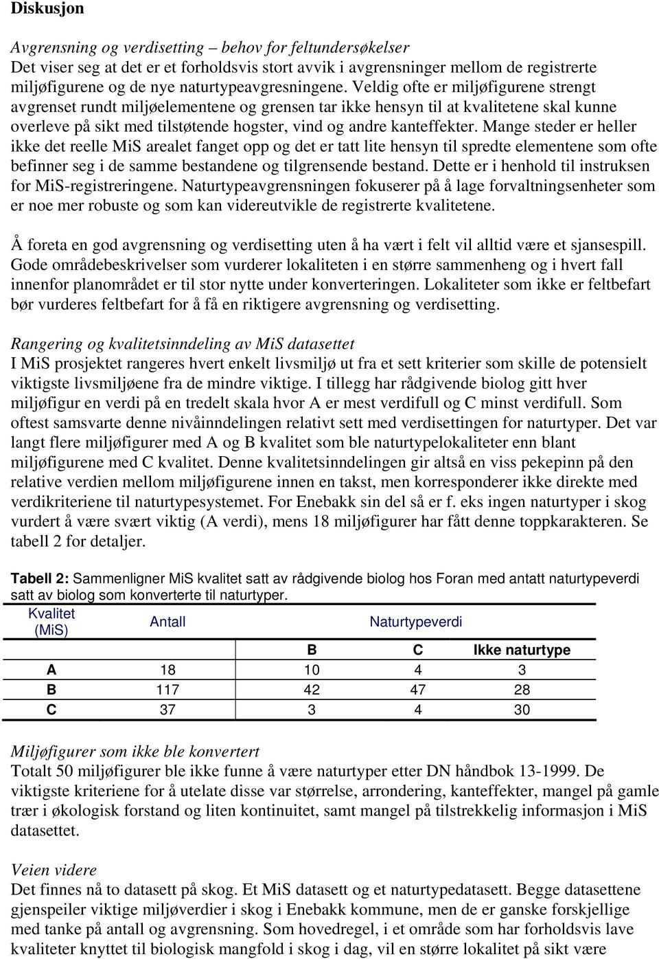 Veldig ofte er miljøfigurene strengt avgrenset rundt miljøelementene og grensen tar ikke hensyn til at kvalitetene skal kunne overleve på sikt med tilstøtende hogster, vind og andre kanteffekter.