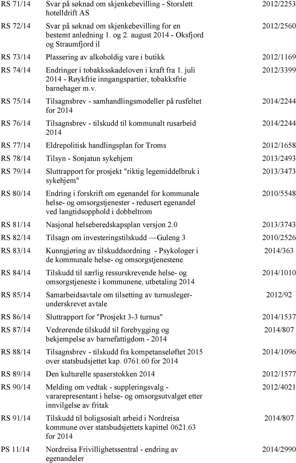 juli 2014 - Røykfrie inngangspartier, tobakksfrie barnehager m.v.