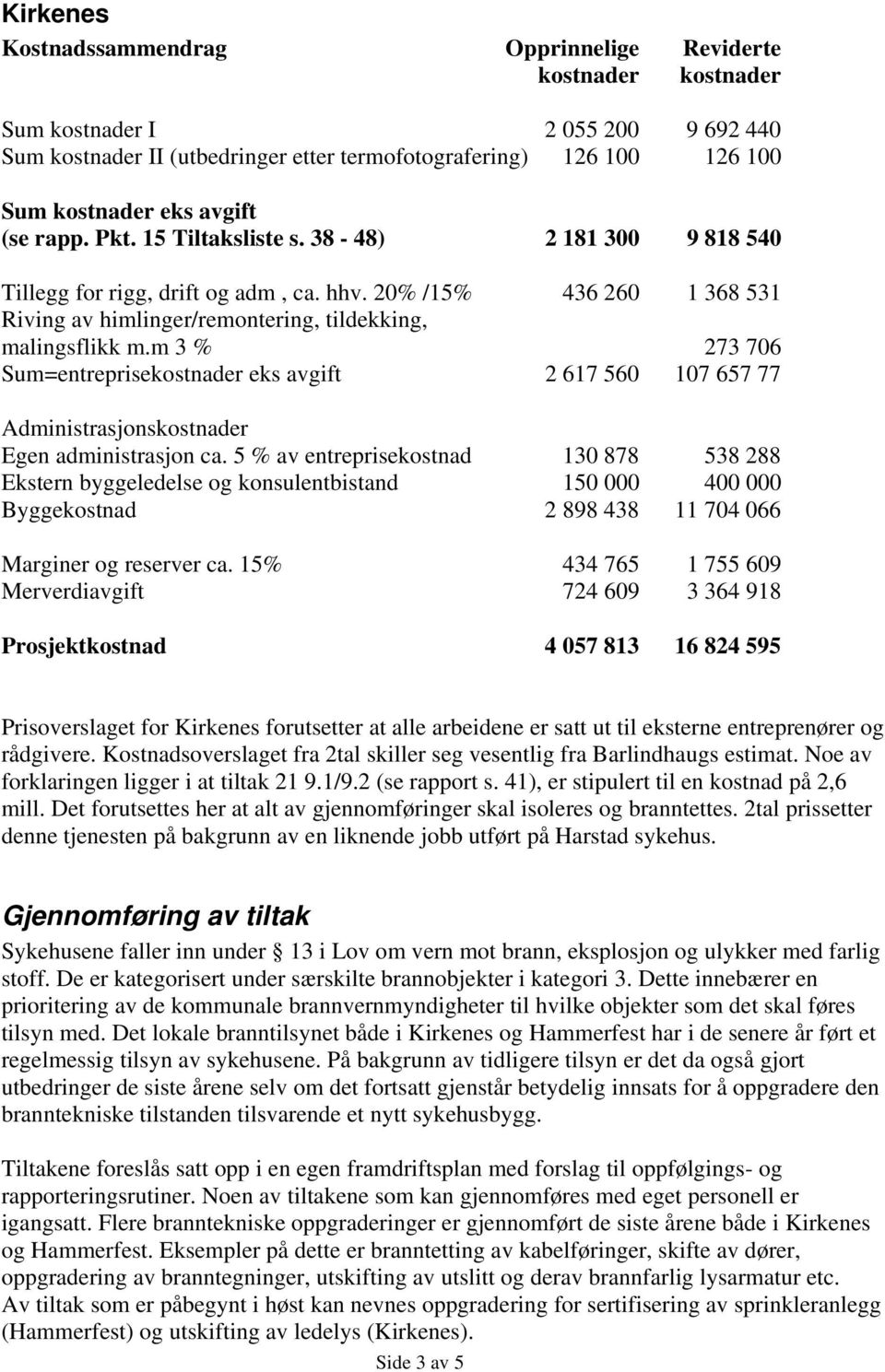 m 3 % 273 706 Sum=entreprisekostnader eks avgift 2 617 560 107 657 77 Administrasjonskostnader Egen administrasjon ca.