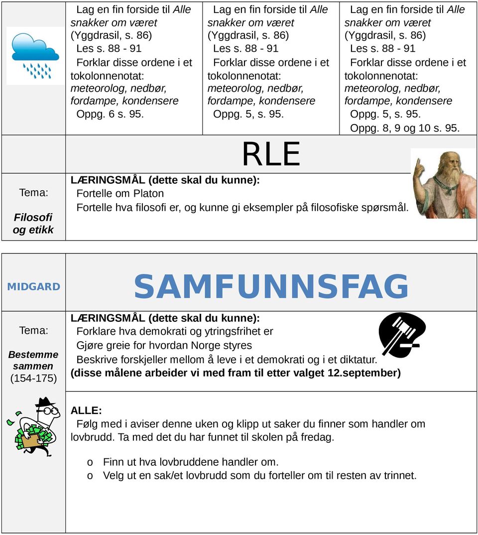 demokrati og i et diktatur. (disse målene arbeider vi med fram til etter valget 12.