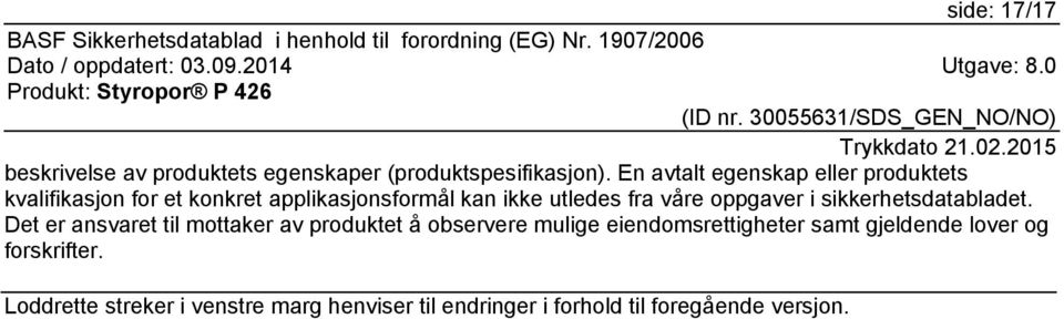 våre oppgaver i sikkerhetsdatabladet.