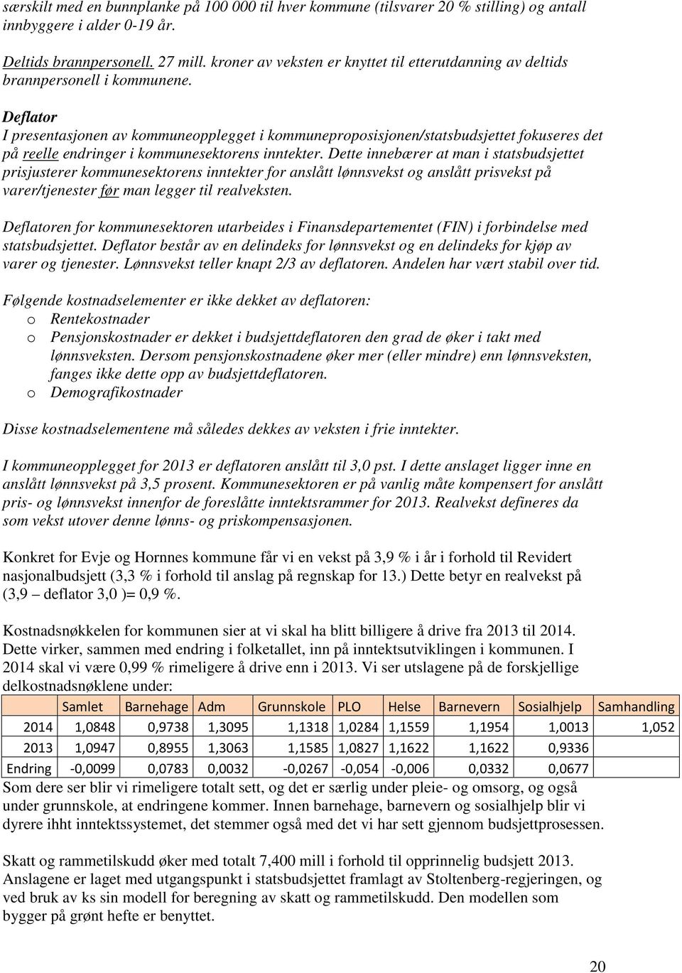 Deflator I presentasjonen av kommuneopplegget i kommuneproposisjonen/statsbudsjettet fokuseres det på reelle endringer i kommunesektorens inntekter.