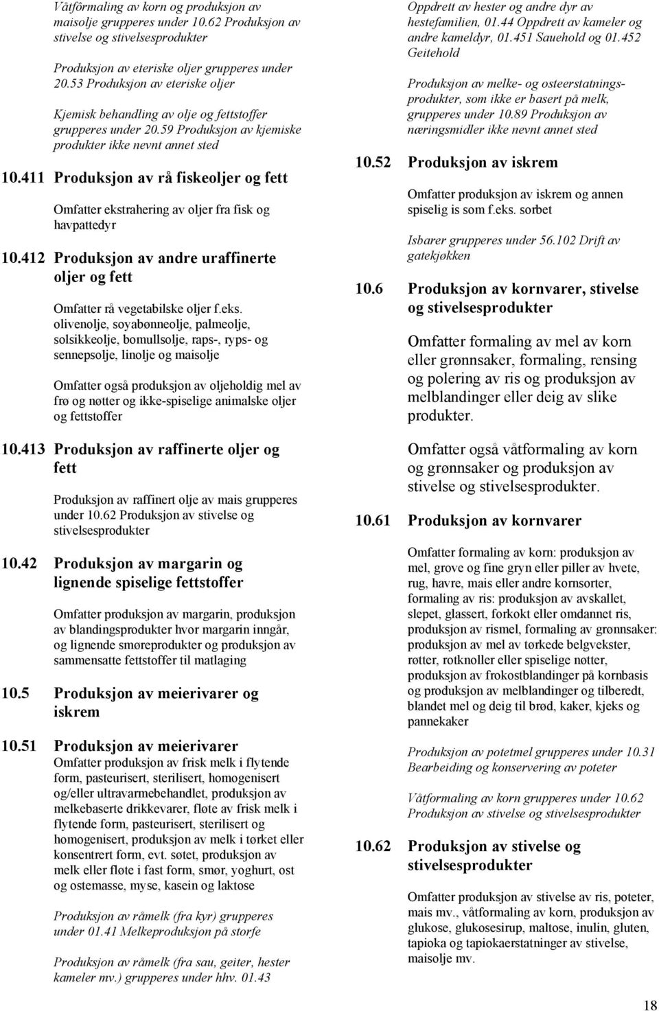 411 Produksjon av rå fiskeoljer og fett Omfatter ekst