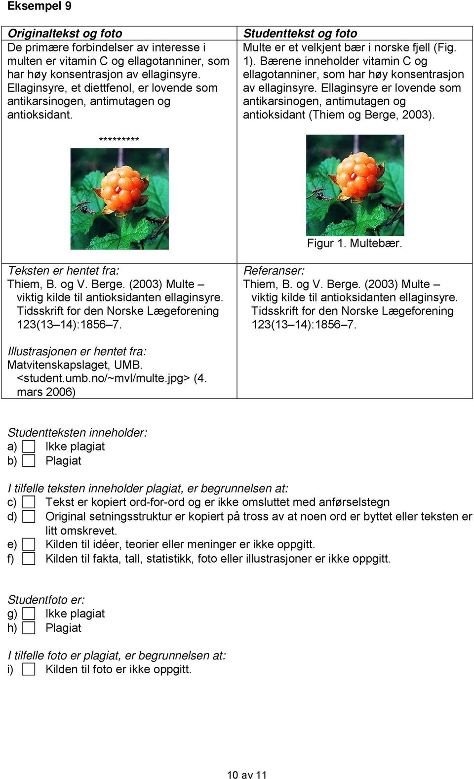 Bærene inneholder vitamin C og ellagotanniner, som har høy konsentrasjon av ellaginsyre. Ellaginsyre er lovende som antikarsinogen, antimutagen og antioksidant (Thiem og Berge, 2003).