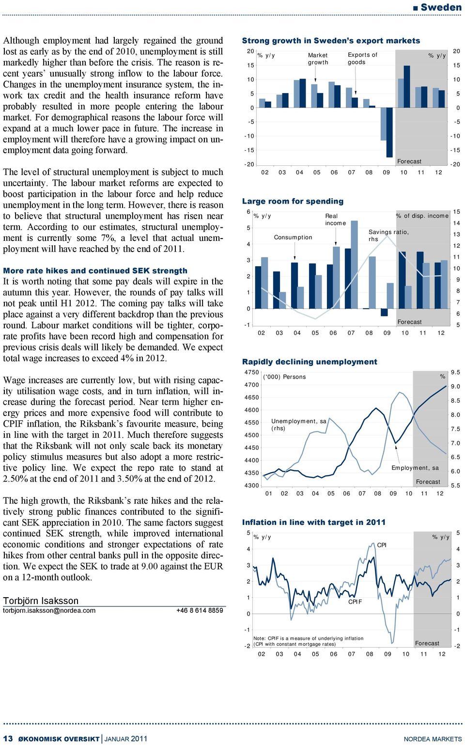 Changes in the unemployment insurance system, the inwork tax credit and the health insurance reform have probably resulted in more people entering the labour market.