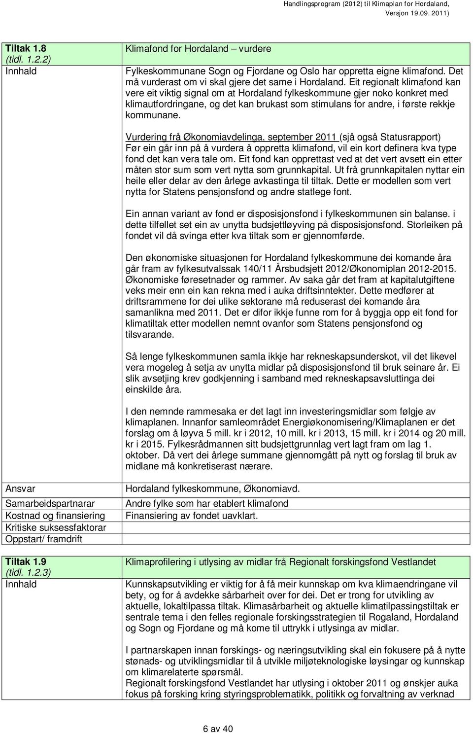 Vurdering frå Økonomiavdelinga, september 2011 (sjå også Statusrapport) Før ein går inn på å vurdera å oppretta klimafond, vil ein kort definera kva type fond det kan vera tale om.