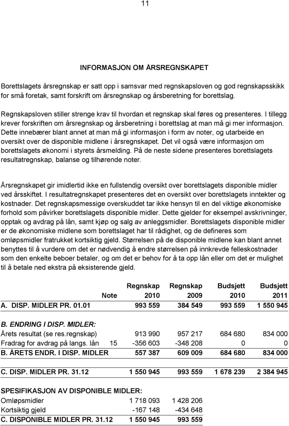 Dette innebærer blant annet at man må gi informasjon i form av noter, og utarbeide en oversikt over de disponible midlene i årsregnskapet.