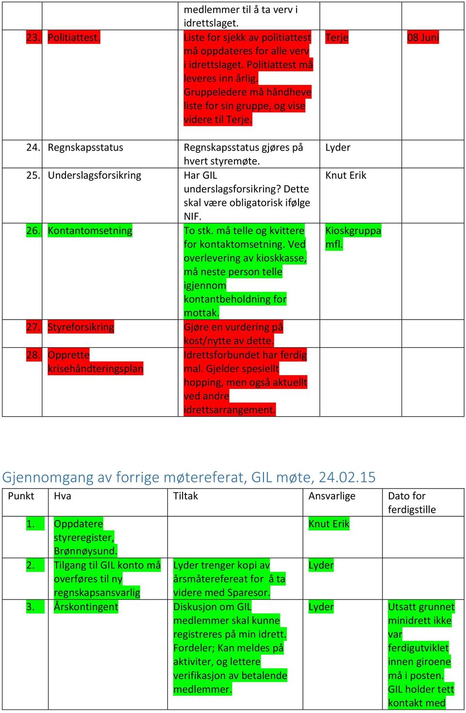 Dette skal være obligatorisk ifølge NIF. 26. Kontantomsetning To stk. må telle og kvittere for kontaktomsetning.