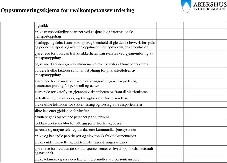 transportoppdrag vurdere hvilke faktorer som har betydning for prisfastsettelsen av transportoppdrag gjøre rede for de mest sentrale forsikringsordningene for gods- og persontransport og for