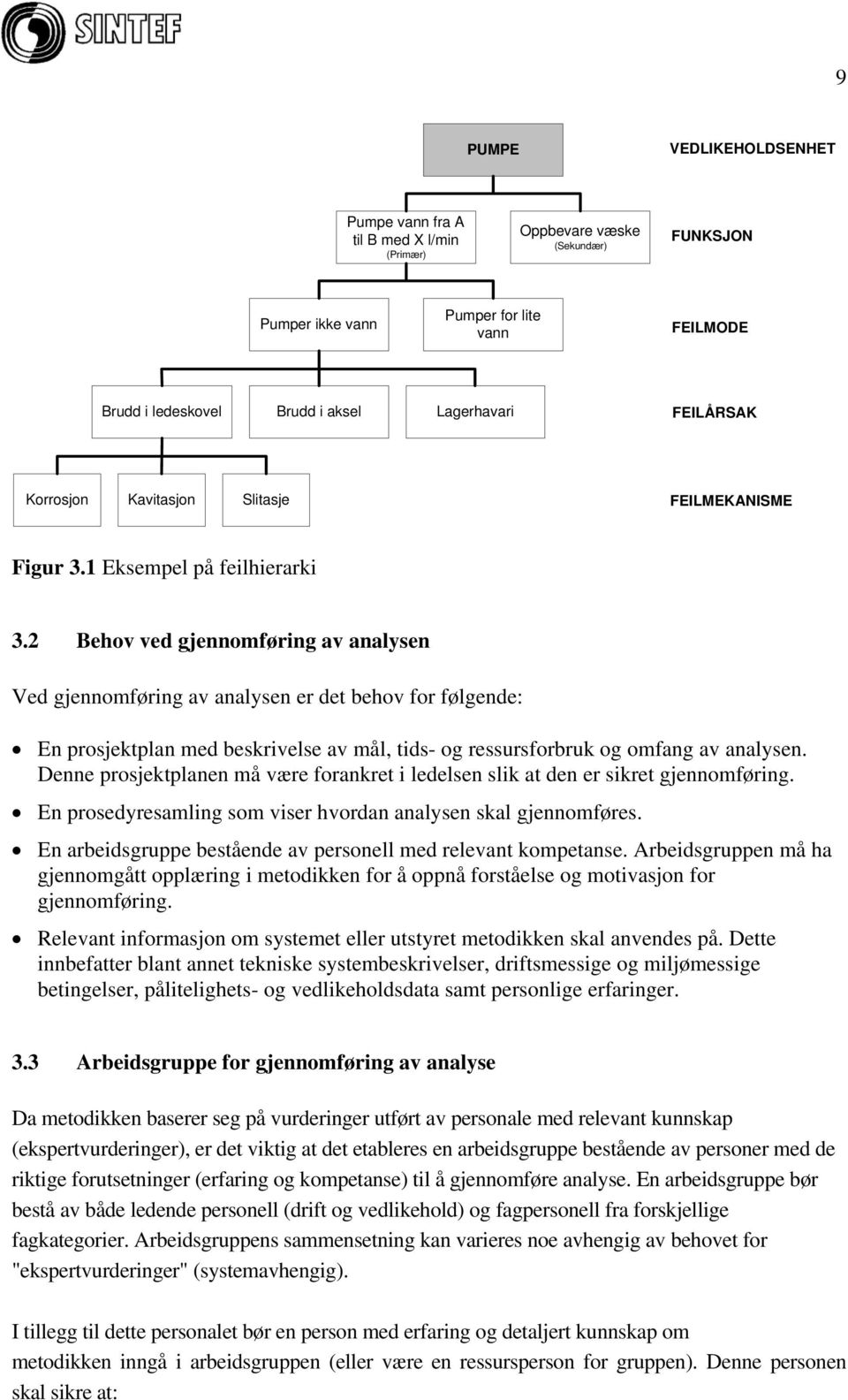 2 Behov ved gjennomføring av analysen Ved gjennomføring av analysen er det behov for følgende: En prosjektplan med beskrivelse av mål, tids- og ressursforbruk og omfang av analysen.