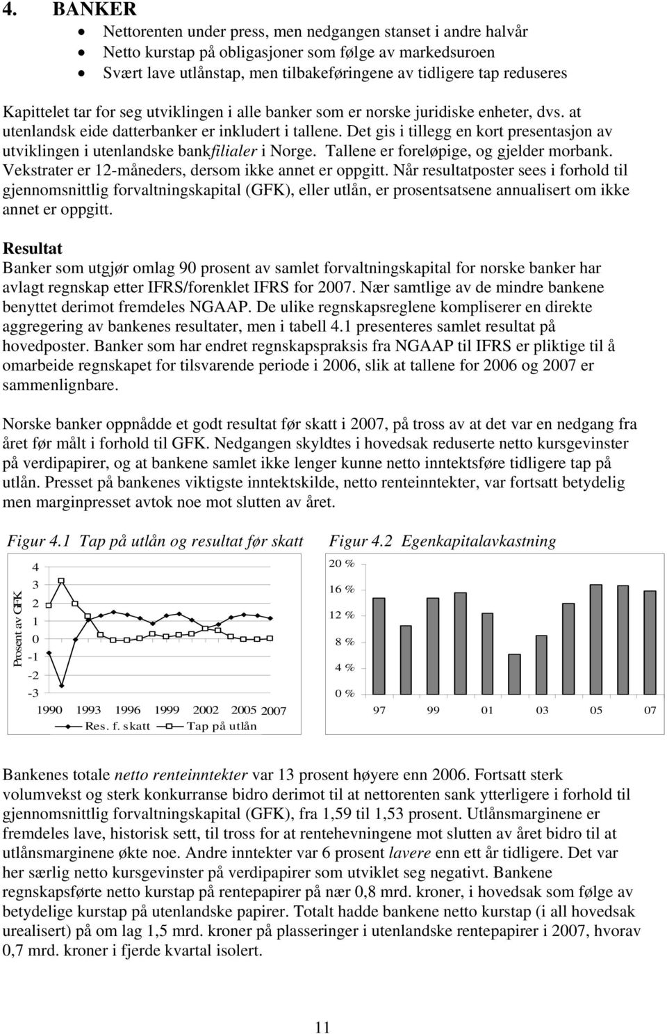 Det gis i tillegg en kort presentasjon av utviklingen i utenlandske bankfilialer i Norge. Tallene er foreløpige, og gjelder morbank. Vekstrater er 12-måneders, dersom ikke annet er oppgitt.