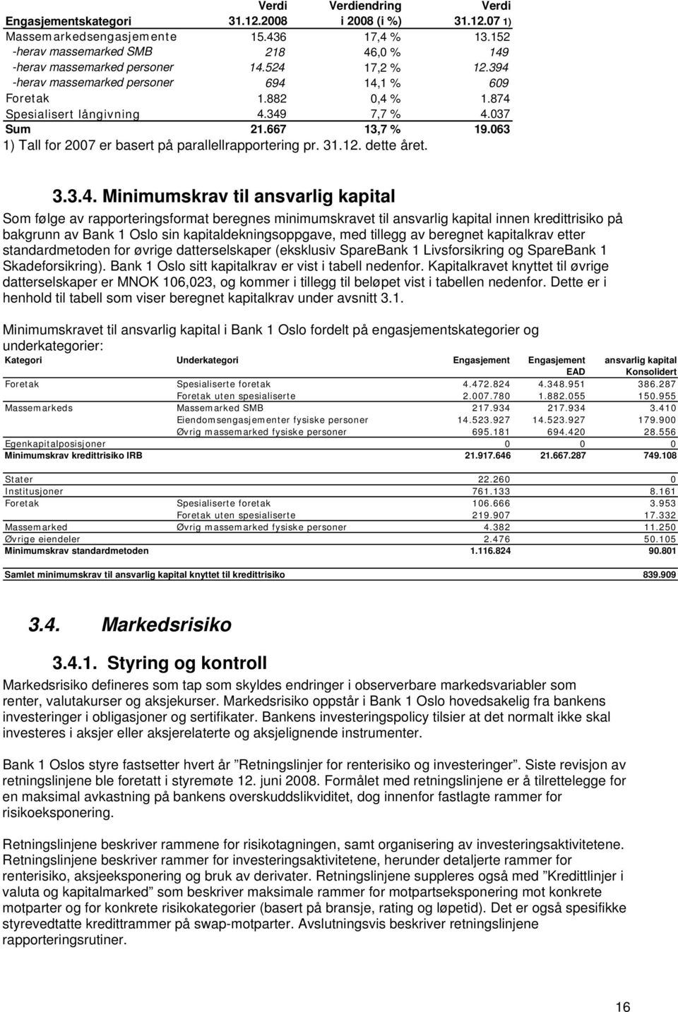 063 1) Tall for 2007 er basert på parallellrapportering pr. 31.12. dette året. 3.3.4.