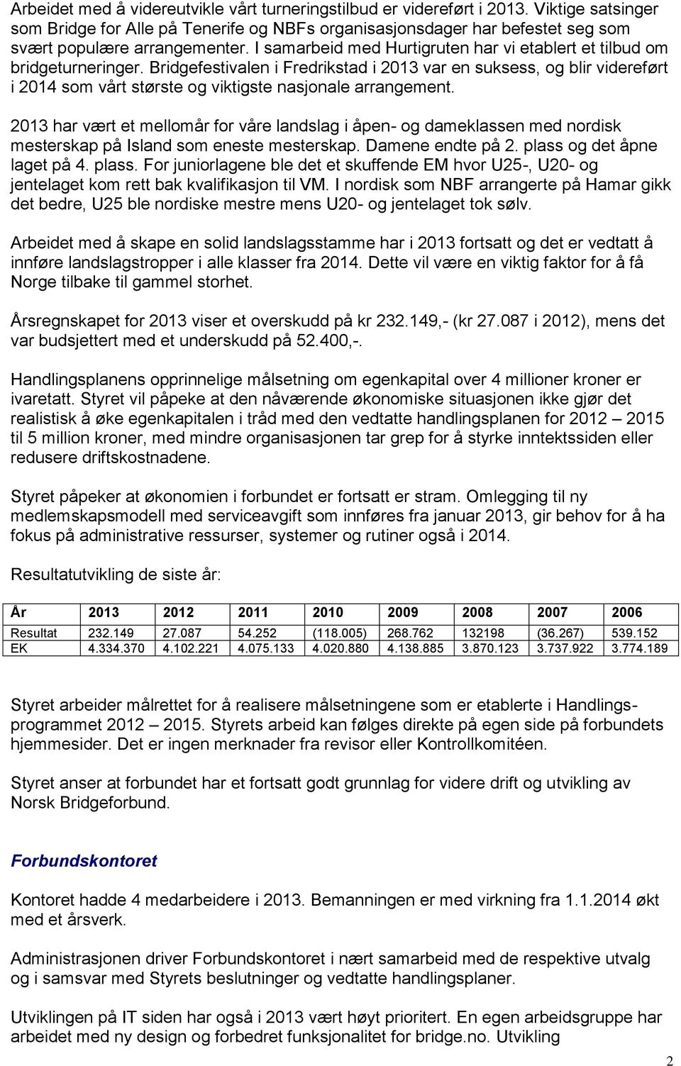 Bridgefestivalen i Fredrikstad i 2013 var en suksess, og blir videreført i 2014 som vårt største og viktigste nasjonale arrangement.