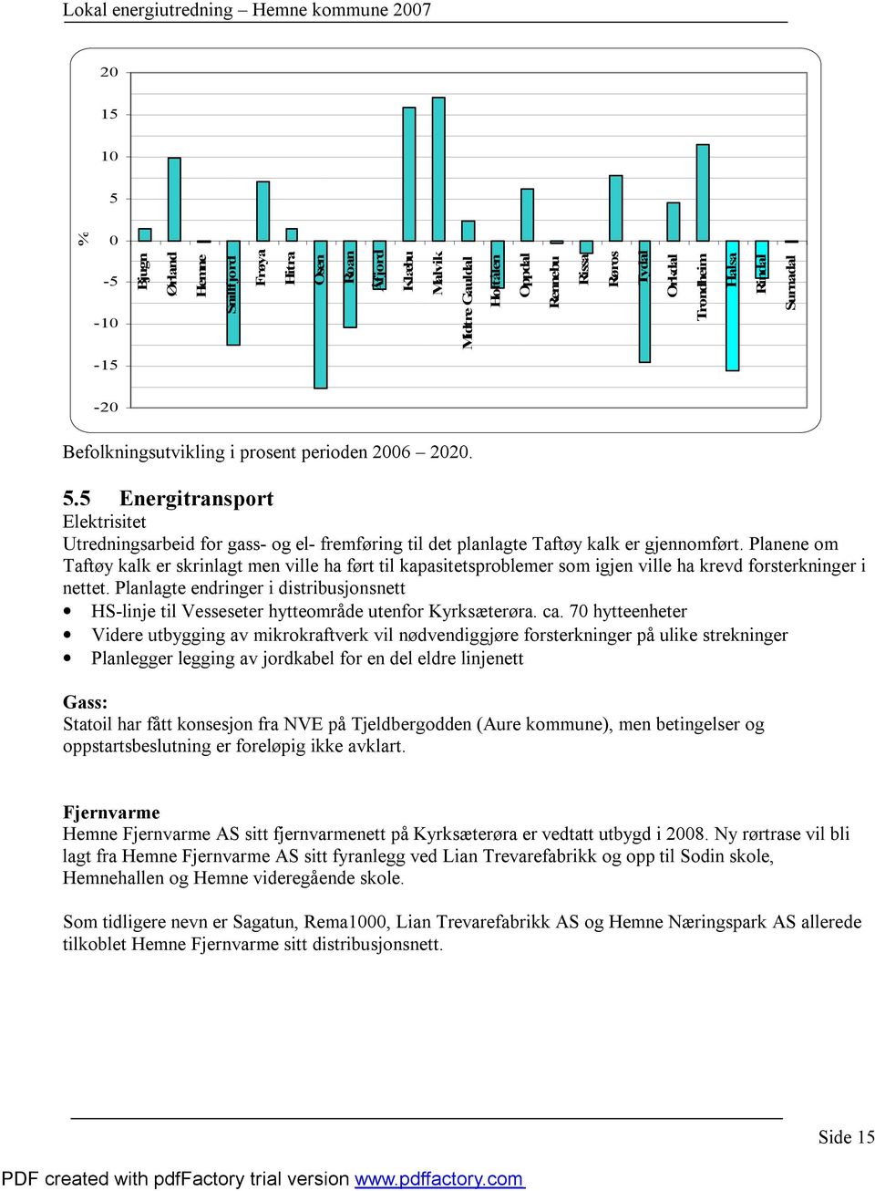 5 Energitransport Elektrisitet Utredningsarbeid for gass- og el- fremføring til det planlagte Taftøy kalk er gjennomført.