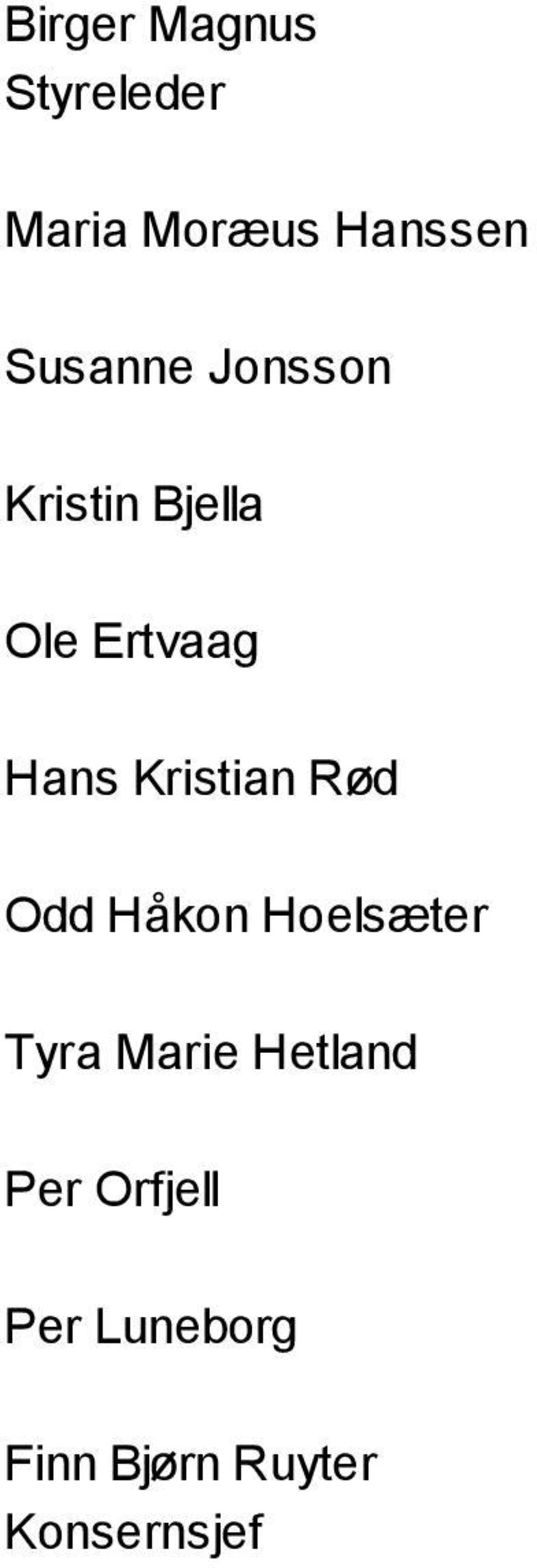 Kristian Rød Odd Håkon Hoelsæter Tyra Marie