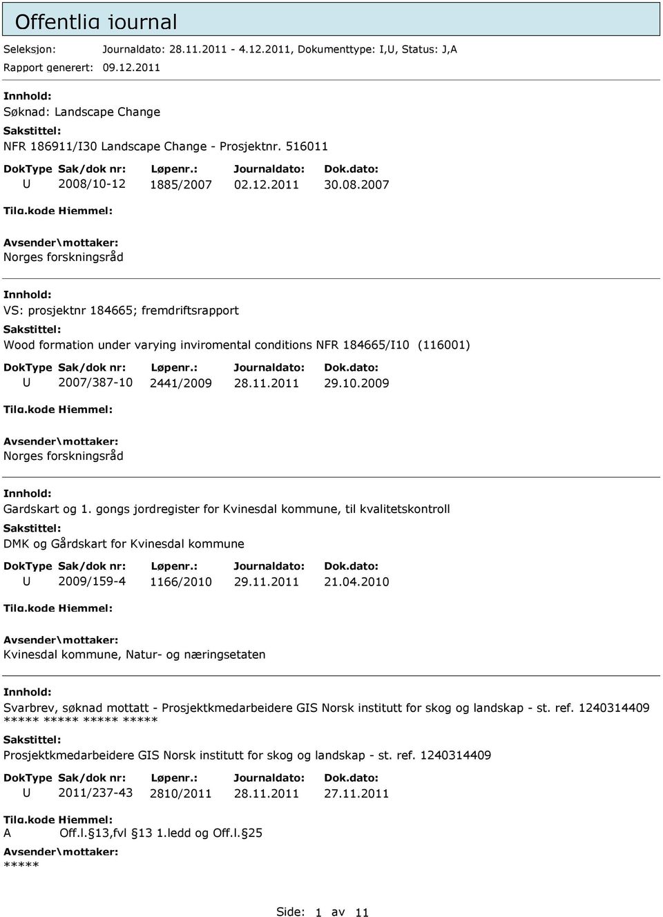 gongs jordregister for Kvinesdal kommune, til kvalitetskontroll DMK og Gårdskart for Kvinesdal kommune 2009/159-4 1166/2010 21.04.