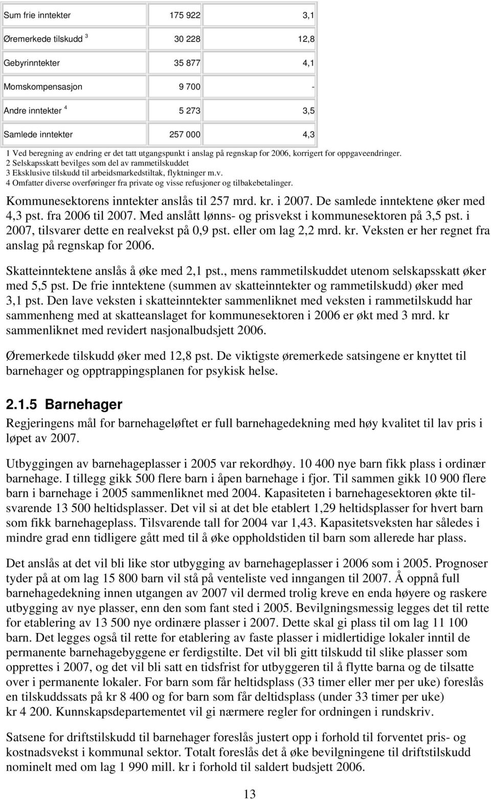 2 Selskapsskatt bevilges som del av rammetilskuddet 3 Eksklusive tilskudd til arbeidsmarkedstiltak, flyktninger m.v. 4 Omfatter diverse overføringer fra private og visse refusjoner og tilbakebetalinger.