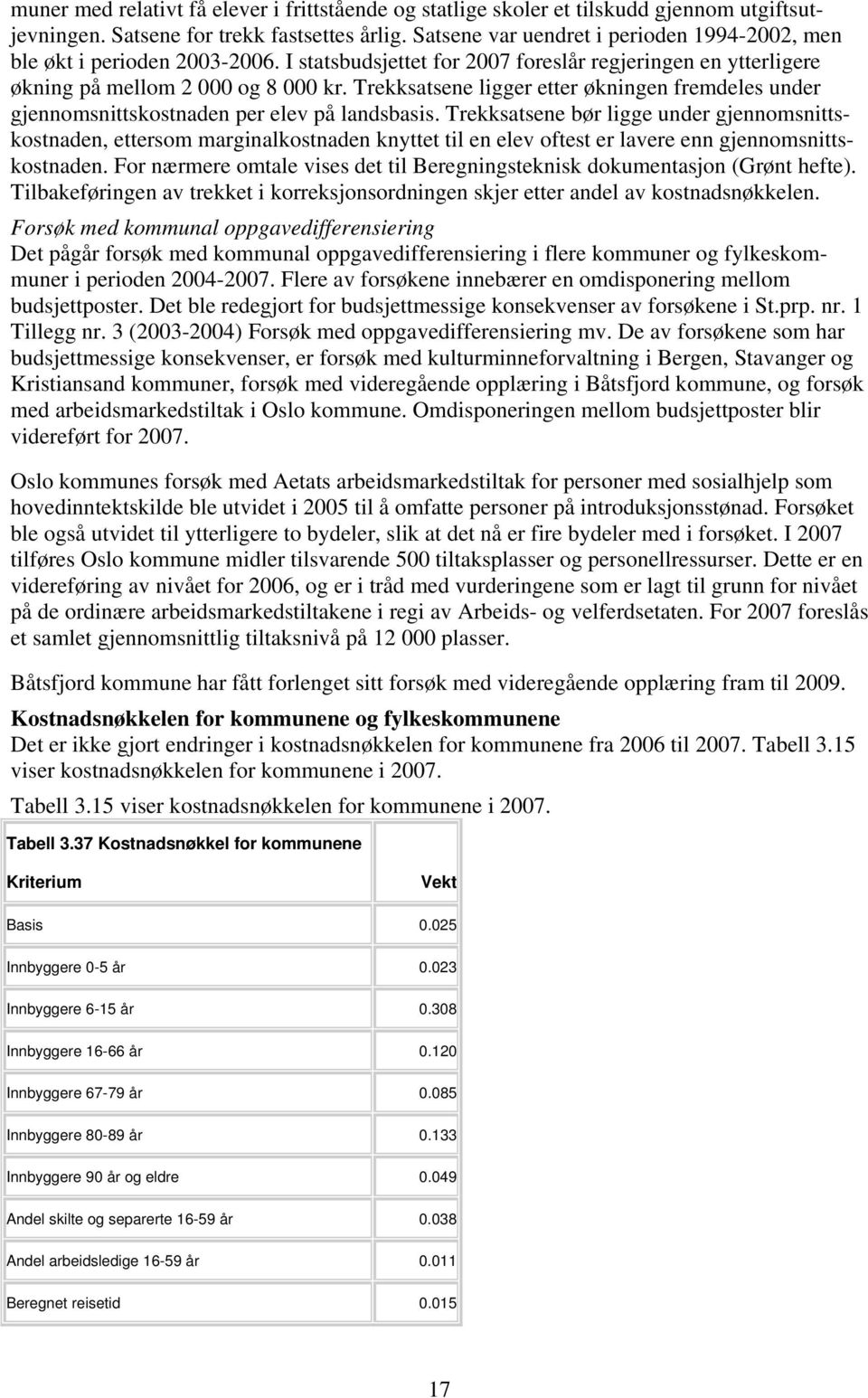 Trekksatsene ligger etter økningen fremdeles under gjennomsnittskostnaden per elev på landsbasis.