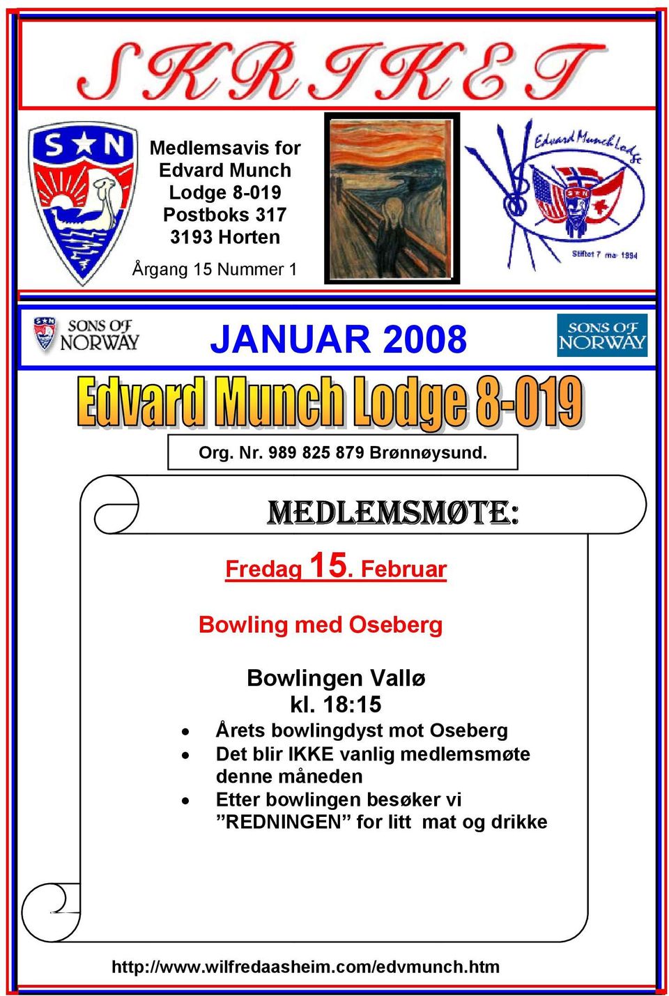 Februarr Bowling med Oseberg Bowlingen Vallø kl.