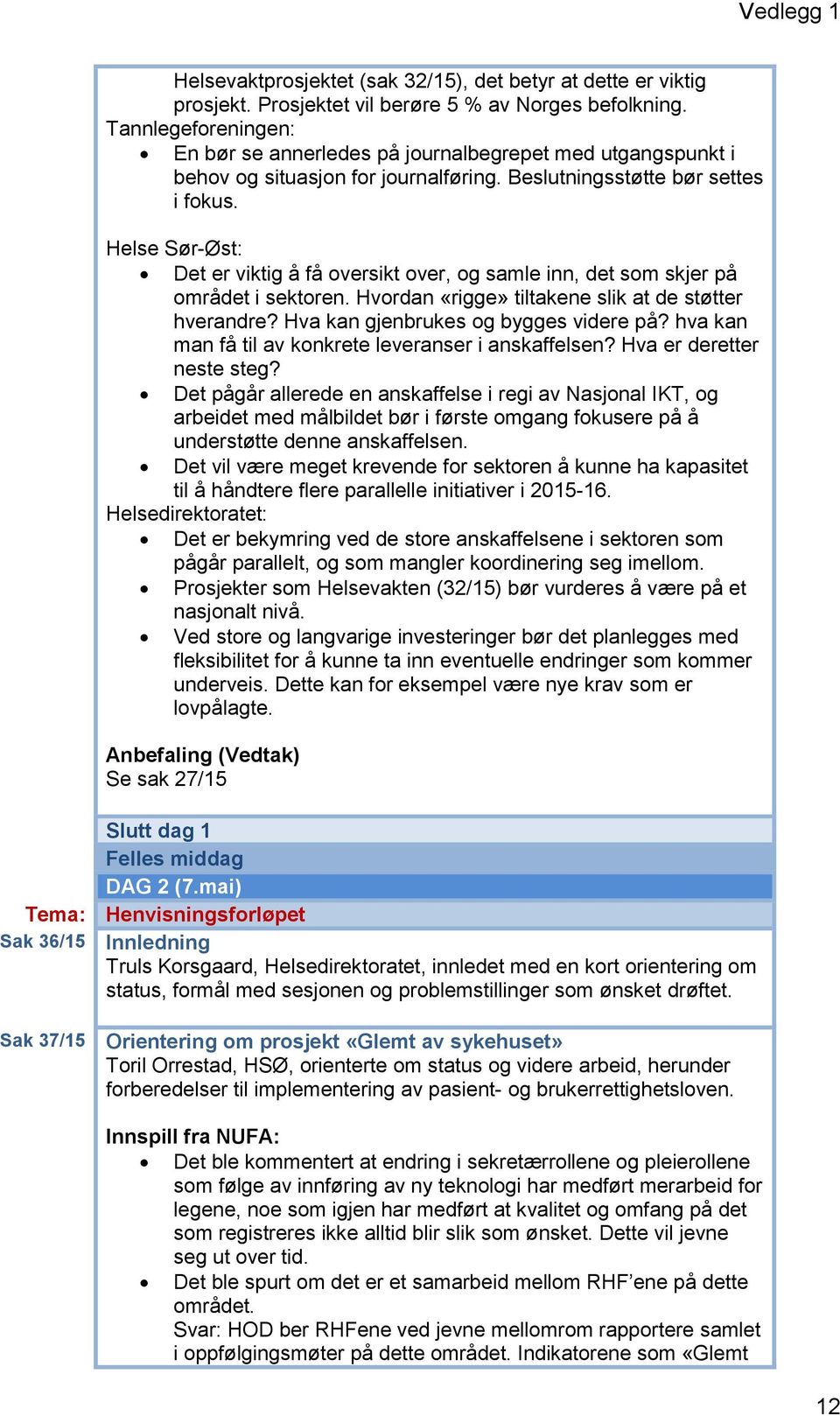 Helse Sør-Øst: Det er viktig å få oversikt over, og samle inn, det som skjer på området i sektoren. Hvordan «rigge» tiltakene slik at de støtter hverandre? Hva kan gjenbrukes og bygges videre på?