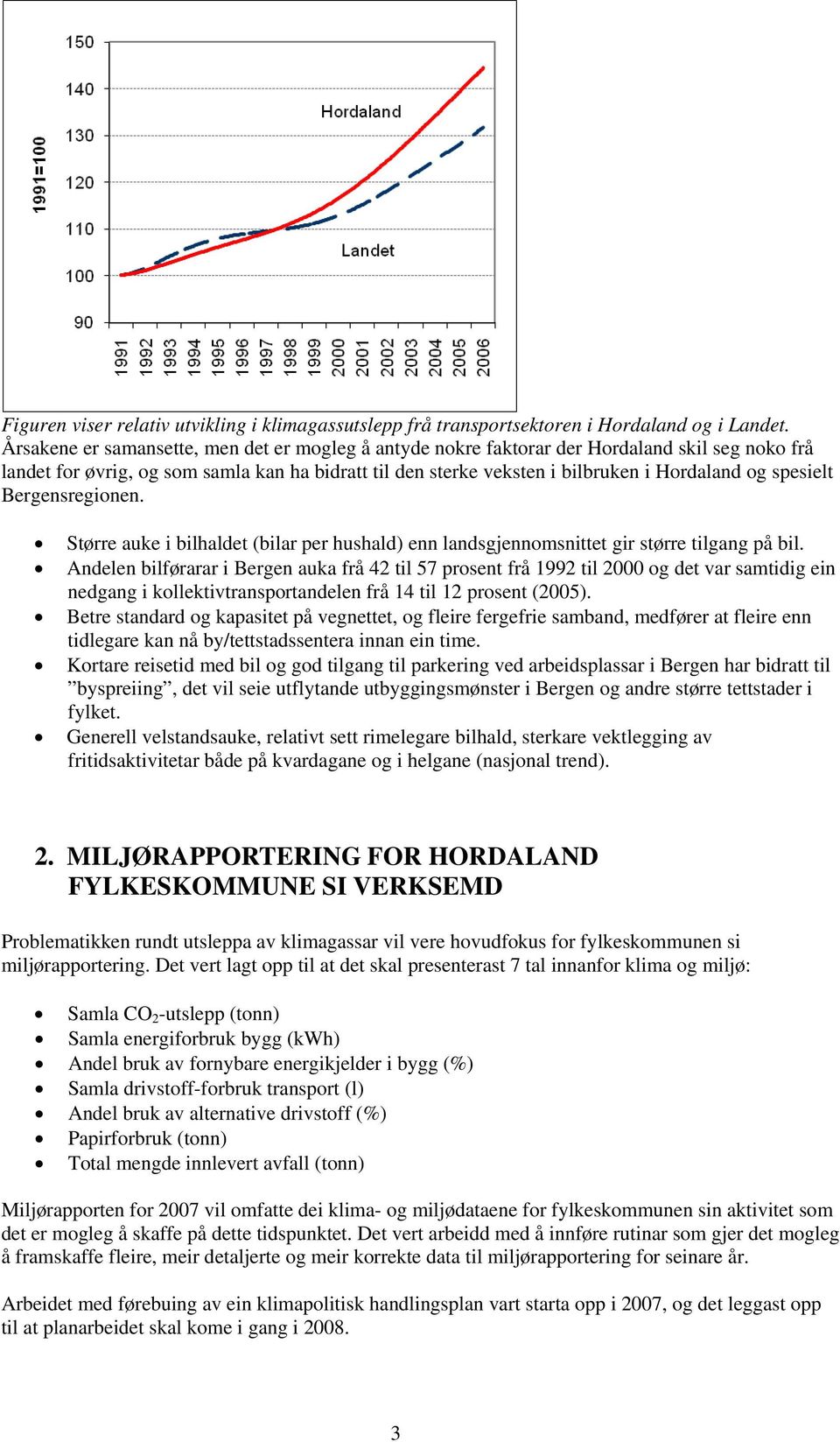 spesielt Bergensregionen. Større auke i bilhaldet (bilar per hushald) enn landsgjennomsnittet gir større tilgang på bil.