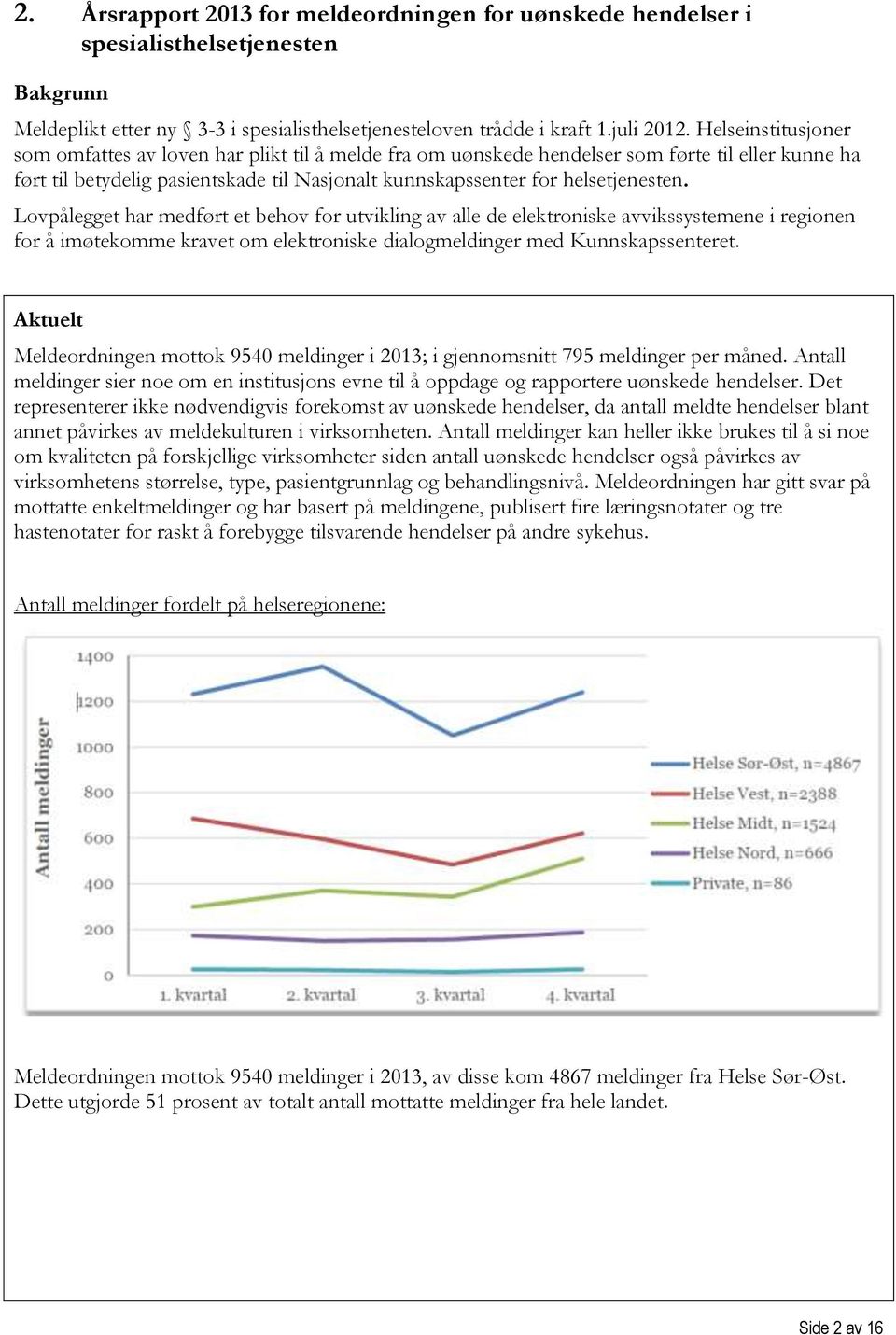 Lovpålegget har medført et behov for utvikling av alle de elektroniske avvikssystemene i regionen for å imøtekomme kravet om elektroniske dialogmeldinger med Kunnskapssenteret.